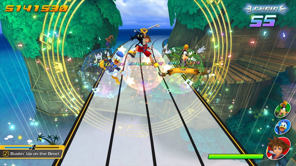 Sora, Donald und Goofy in KINGDOM HEARTS Melody of Memory