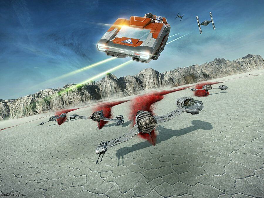 Star Tours: die erste Star Wars Attraktion 11 Star Tours auf dem Planeten Crait aus The Last Jedi