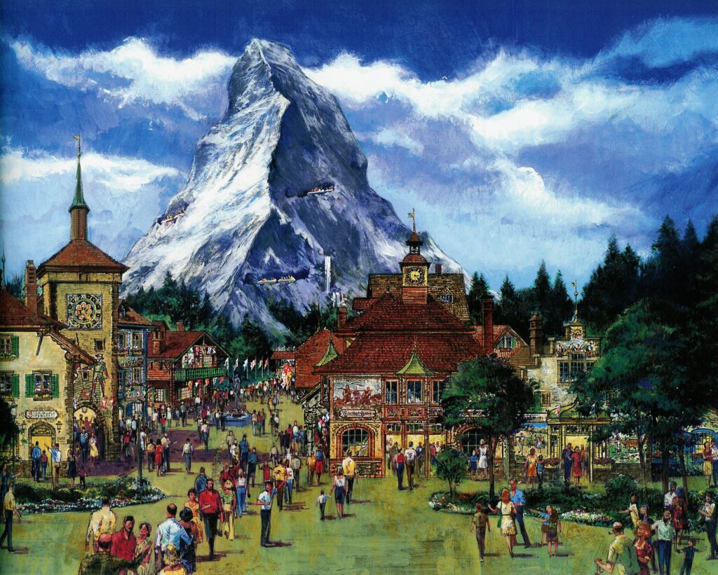 Epcots Schweiz mit dem Matterhorn im Hintergrund