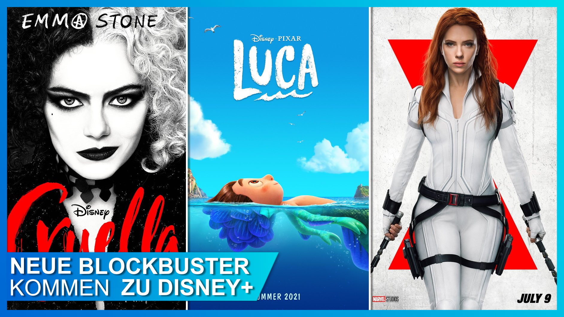 Cruella, Black Widow, Luca Disney+