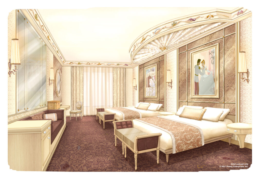Disneyland Hotel room after royal transformation