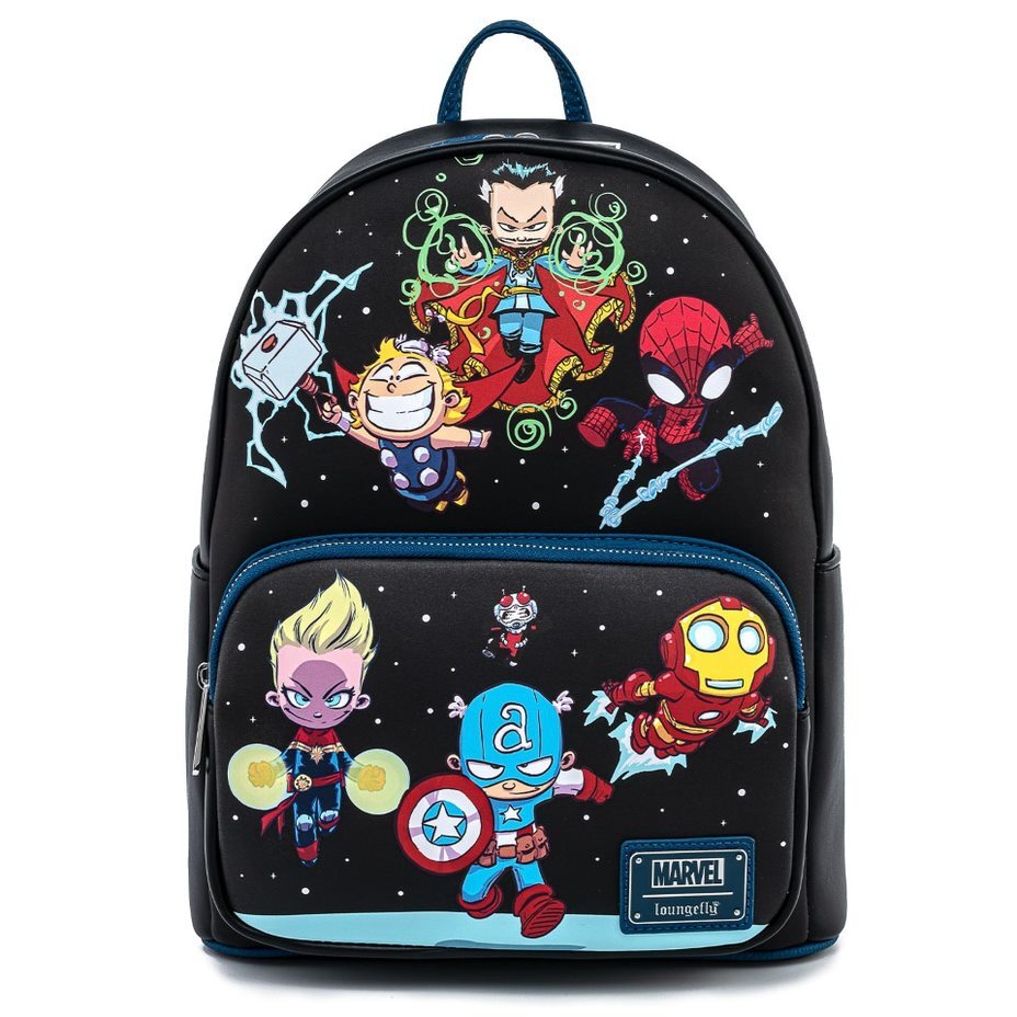 Loungefly Marvel Skottie Young Chibi Group Mini Backpack by Funko