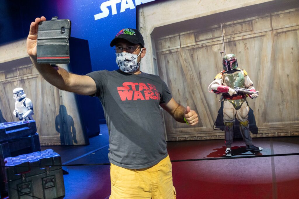 Disneyland Paris Selfie Spot with Star Wars character Boba Fett