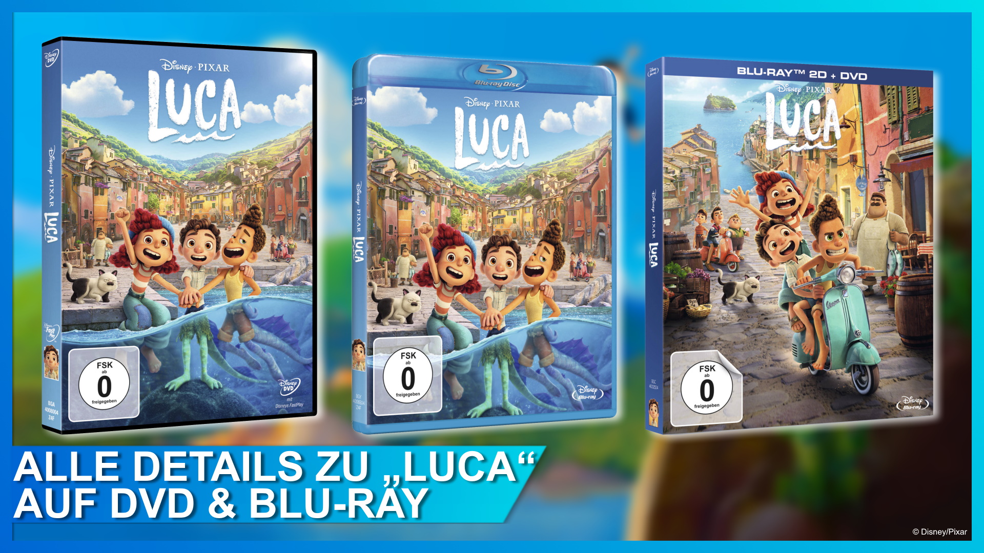 Pixars Luca auf DVD und Blu-ray