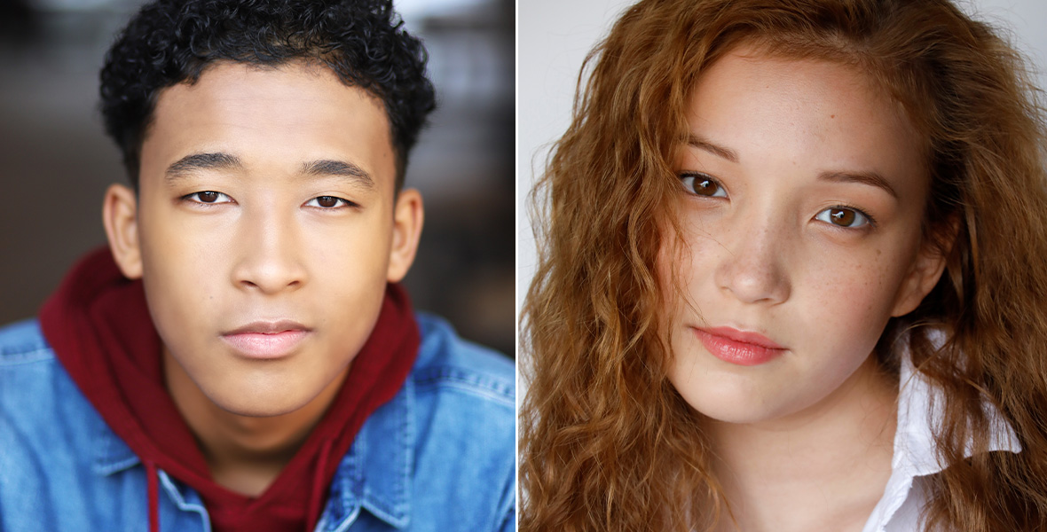 Adrian Lyles und Saylor Bell als Jet bzw. Maddox in High School Musical: Das Musical: Die Serie auf Disney+