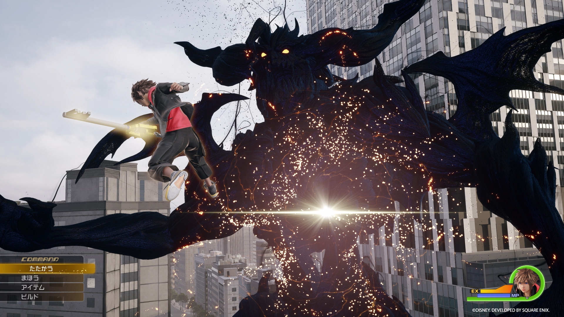 Jetzt in Entwicklung: KINGDOM HEARTS IV und Missing-Link; Dark Road Finale ab August 2022! 34 Sora fighting a Dark Side Heartless in KINGDOM HEARTS IV in Quadratum