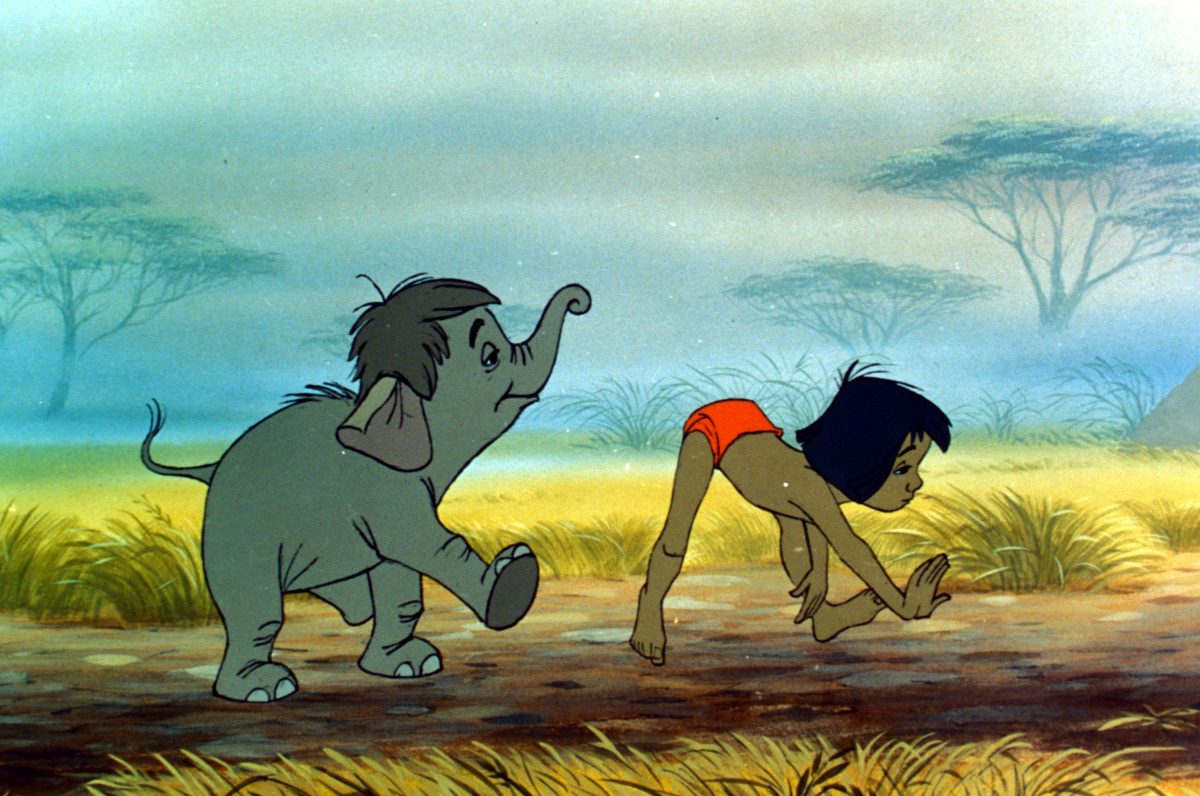Mogli mit der Elefantenparade in Walt Disneys Das Dschungelbuch