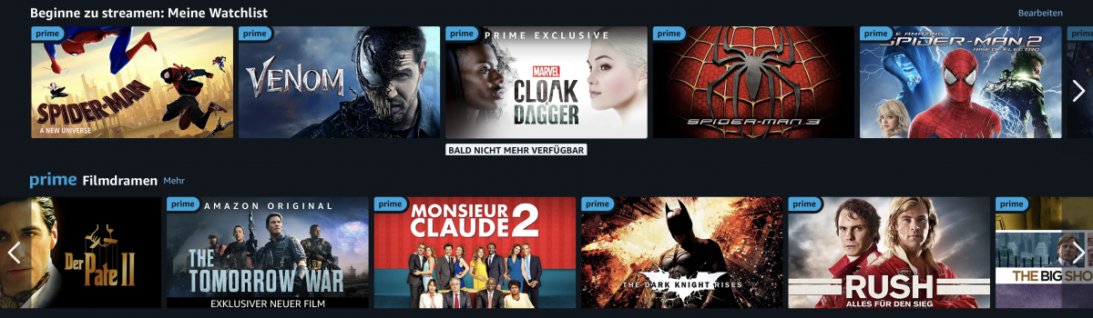 Disney und Marvel Filme und Serien auf Amazon Prime Video