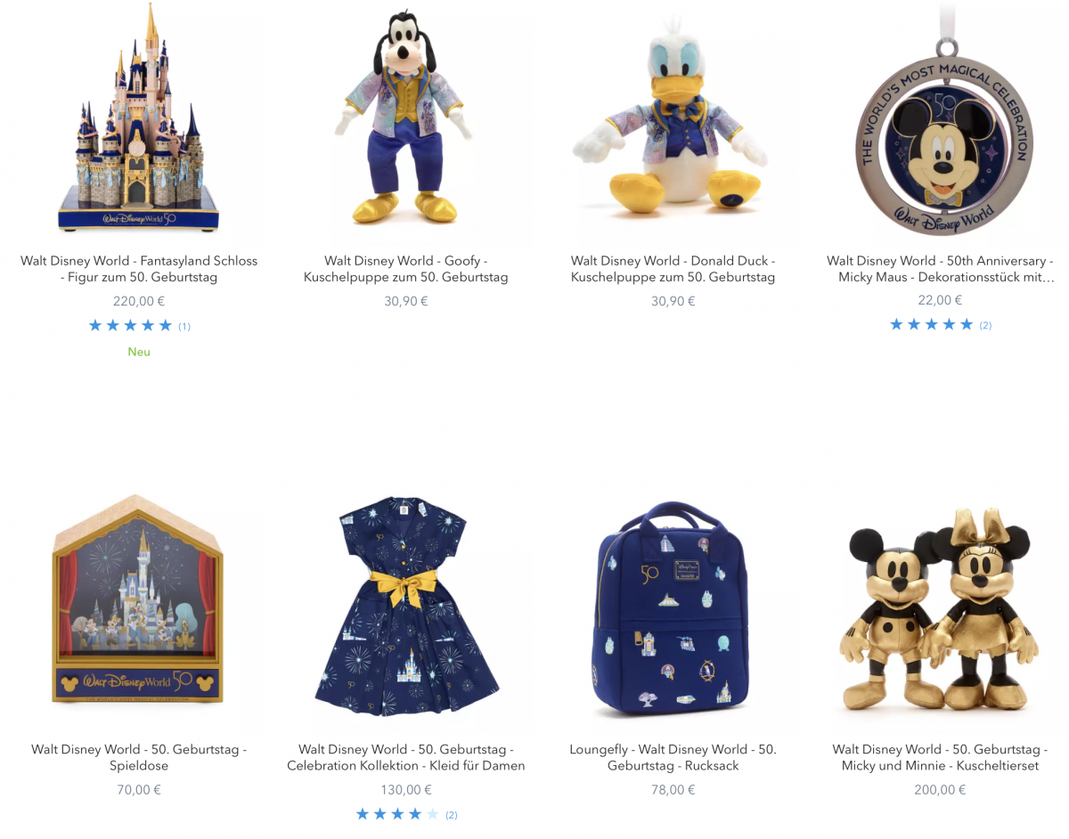 Jubiläums-Merchandise jetzt bei shopDisney: 30 Jahre Disneyland Paris, 25 Hercules, 50 Jahre Main Street Electrical Parade und 50 Jahre Walt Disney World 5 Fanartikel zum 50. Geburtstag von Walt Disney World und Magic Kingdom bei shopDisney.de
