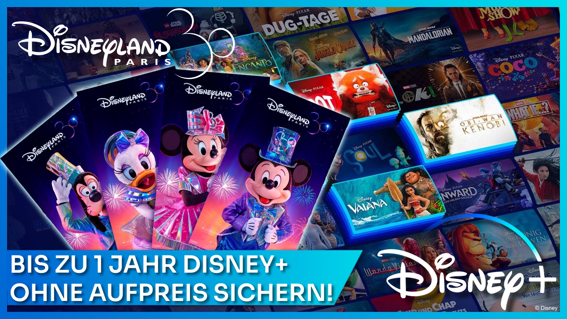 1 Jahr gratis Disney+ Abo bei Disneyland Paris Buchung sichern