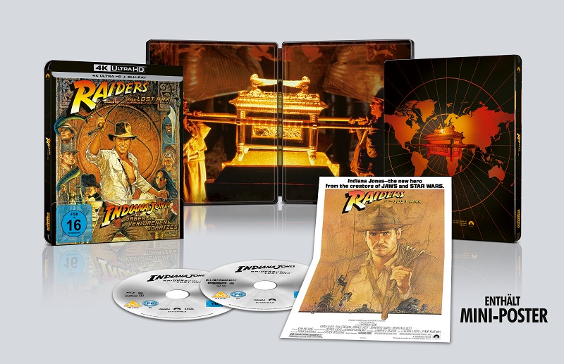 Indiana Jones - Jäger des verlorenen Schatzes im limitierten 4K Ultra HD Blu-ray Steelbook inklusive Mini-Poster