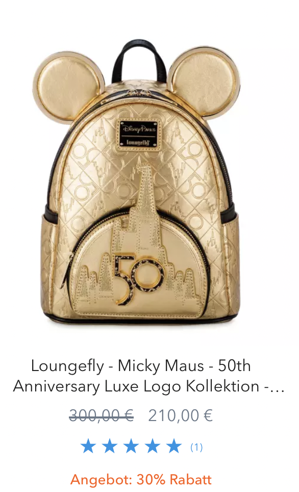Loungefly Walt Disney World 50 Rucksack gold
