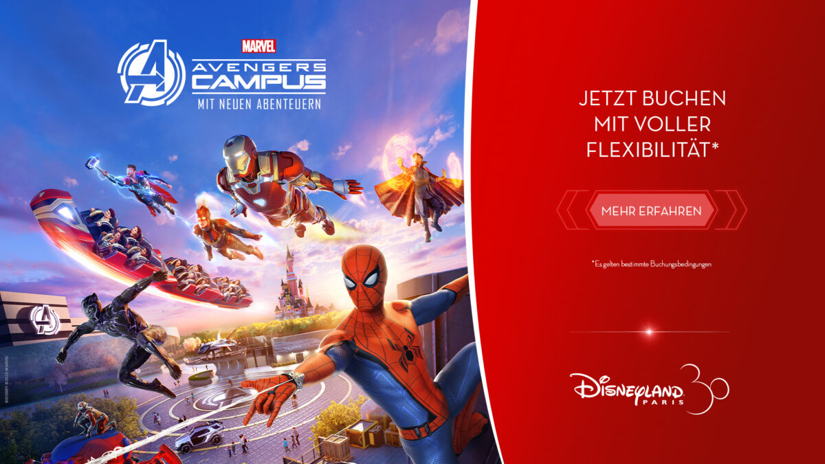 Den brandneuen Avengers Campus in Disneyland Paris erleben und im Disney Hotel New York - The Art of Marvel übernachten und entspannen