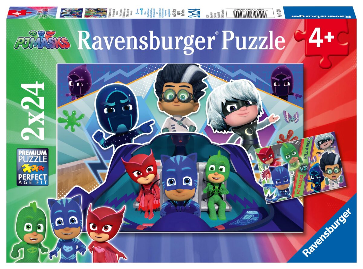Gewinnspiel: Das Disney Channel Mitmach-Kino kehrt zurück! Vorschul-Spaß mit Micky, Spidey und Co. am 25. + 26. Februar in 500 Kinos 4 PJ Masks - Pyjamahelden Puzzle von Ravensburger