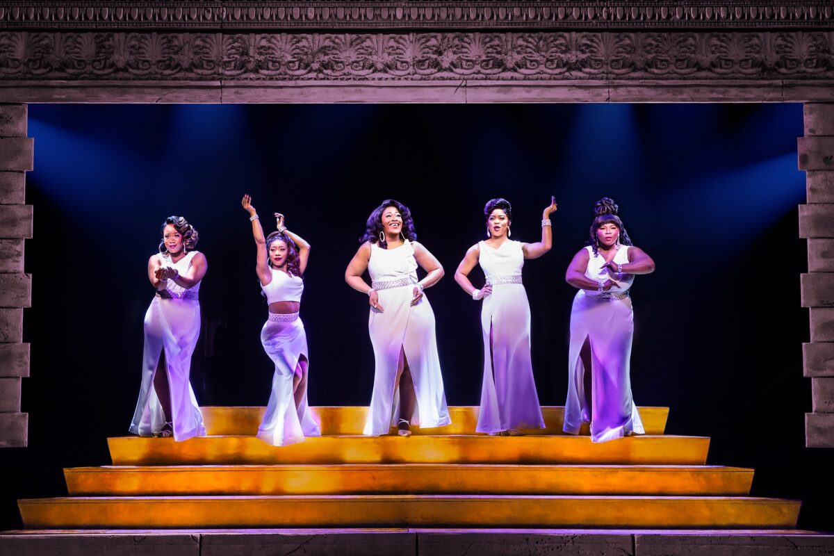 © Paper Mill Playhouse, Photos by Evan Zimmerman and Jeremy Daniel featuring Charity Angél Dawson, Tiffany Mann, Anastacia McCleskey, Destinee Rea, and Rashidra Scott