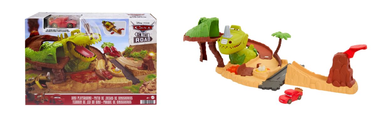 Gewinnspiel: Disney feiert The Wonder of Play – und wir verlosen tolle Spielpakete! 4 Disney Pixar Cars On The Road Dino Spielplatz von Mattel