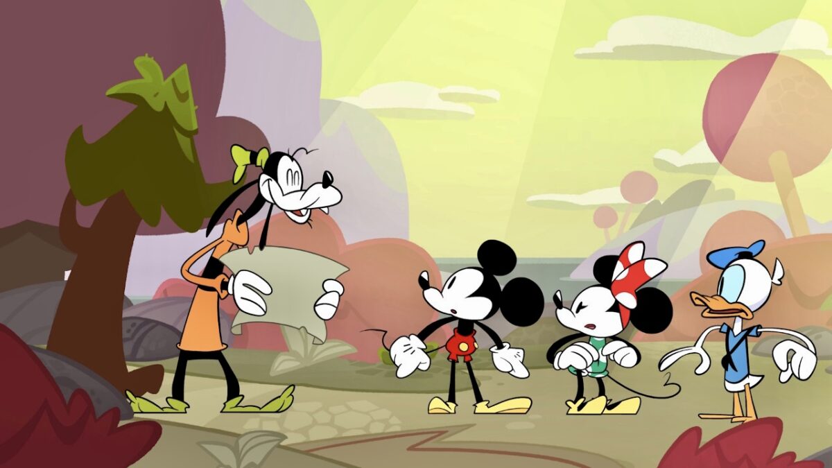 Goofy, Micky, Minnie und Donald Duck