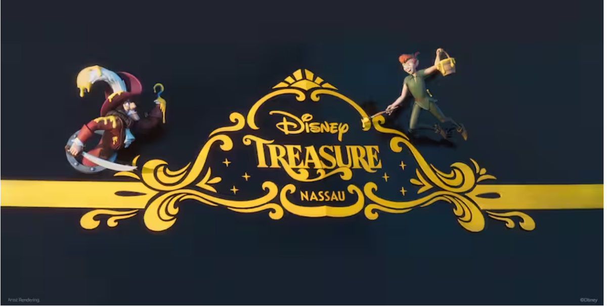 Disney Treasure cruise ship with Peter Pan and Captain Hook