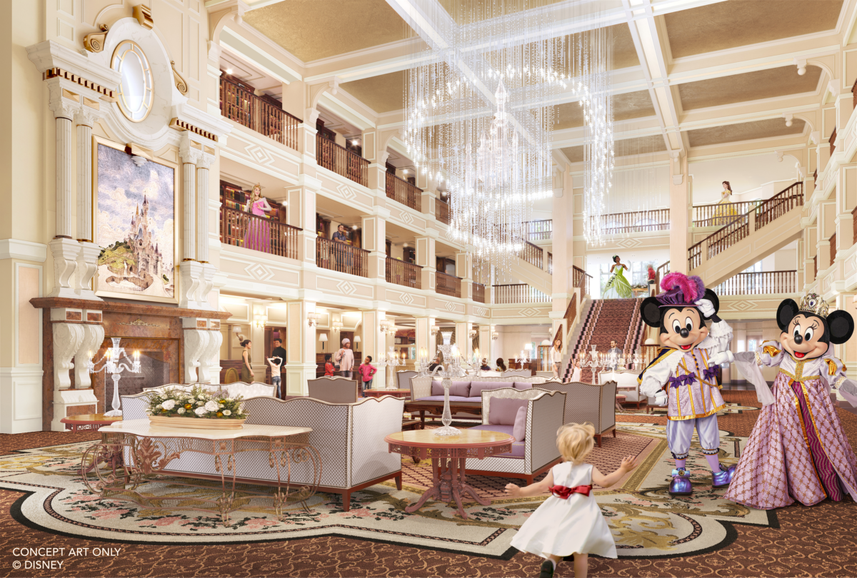 Startschuss gefallen: Disneyland Hotel in Paris ab sofort buchbar – Große Eröffnung am 25. Januar 2024 3 Lobby des neuen Disneyland Hotels in Paris ab 25. Januar 2024