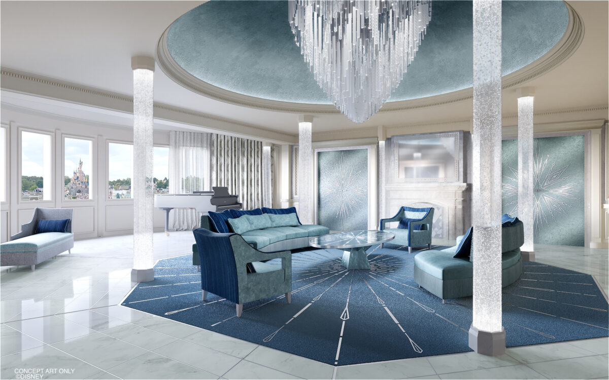Startschuss gefallen: Disneyland Hotel in Paris ab sofort buchbar – Große Eröffnung am 25. Januar 2024 18 Disneyland Hotel in Disneyland Paris: Royal Suite Frozen (living room)