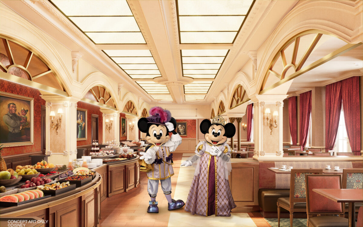Disneyland Hotel Restaurant The Royal Banquet mit Micky und Minnie Maus