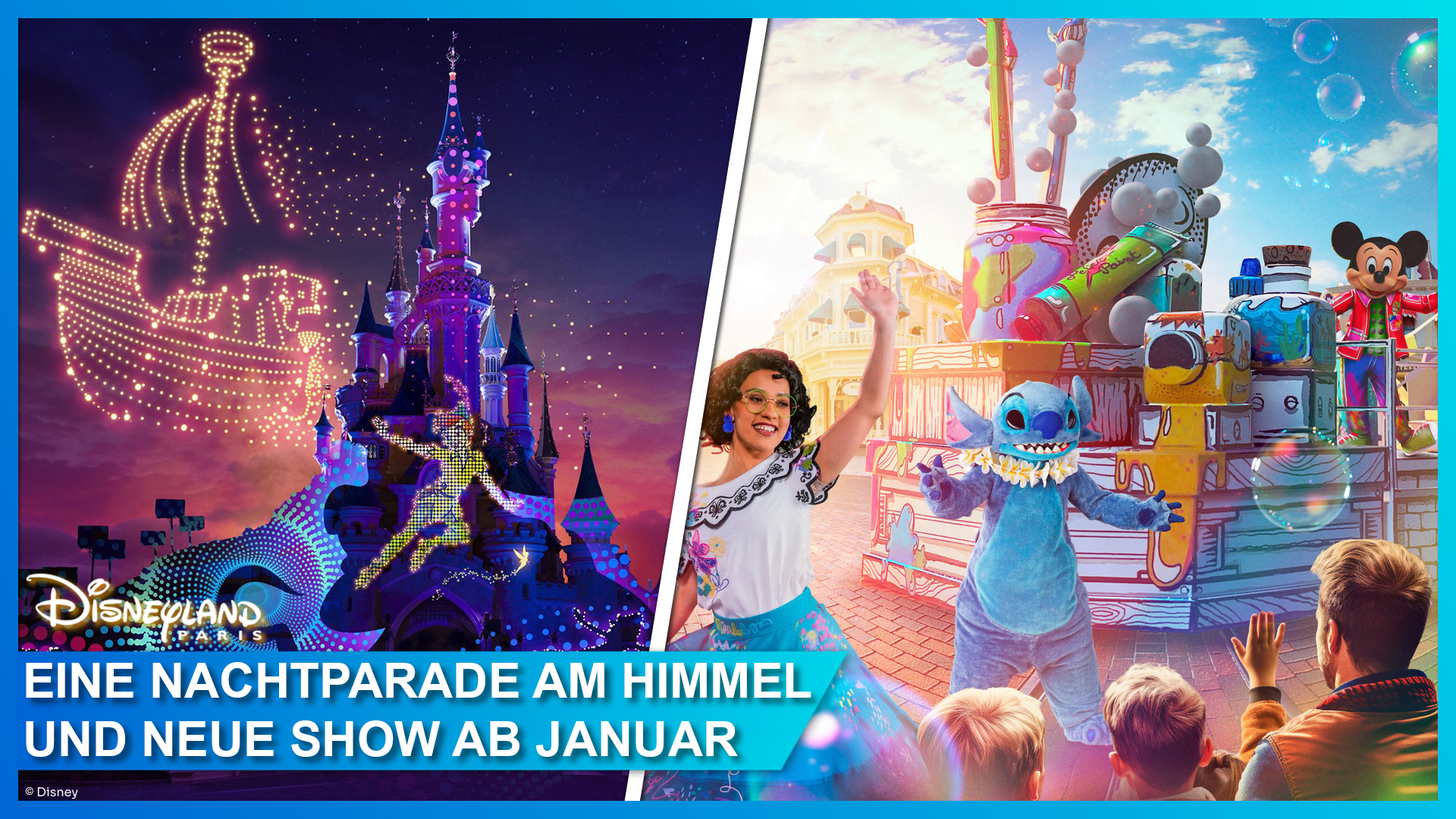 Disney Symphony of Color - eine Nachtparade am Himmel über Disneyland Paris ab 8. Januar 2024 als Teil der Magic & Music Saison in Frankreich!