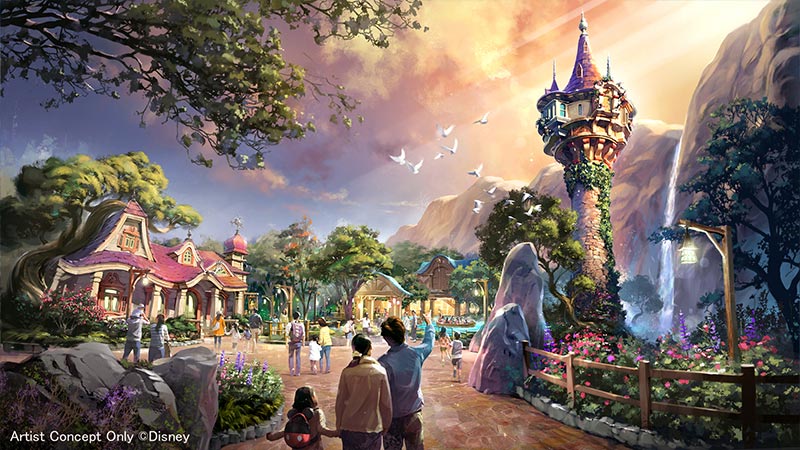 Rapunzels Turm steht in Tokyo Disneyland