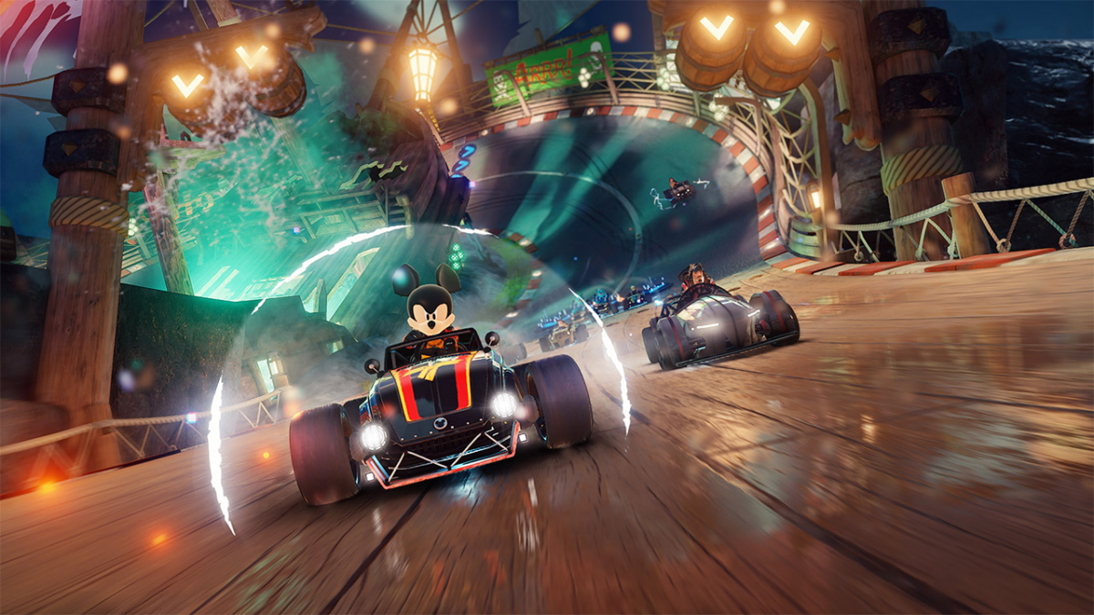 Micky in seinem Rennwagen in Disney Speedstorm
