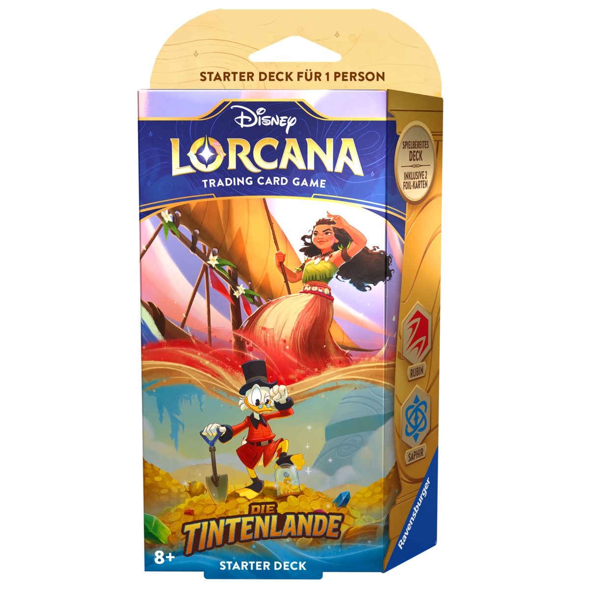 Disney Lorcana: Die Tintenlande Starter Deck Rubin & Saphir mit Vaiana und Dagobert Duck