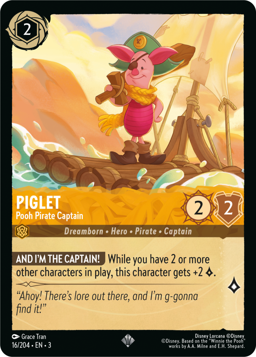 Disney Lorcana TCG: Into the Inklands Piglet - Pooh Pirate Captain