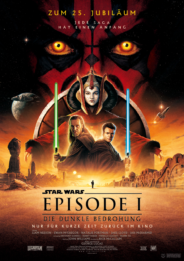 Star Wars Episode 1: Die dunkle Bedrohung Kinoposter zum 25. Jubiläum zum Star Wars Day 2024