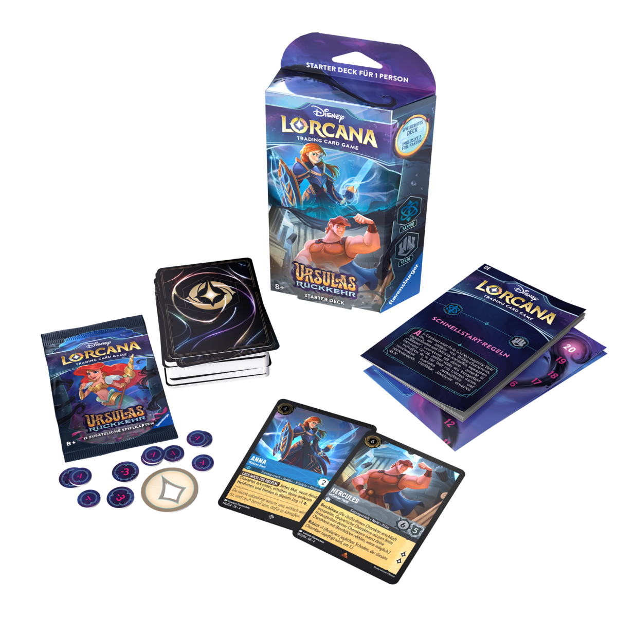 Disney Lorcana Trading Card Game: Kapitel 4 - Ursulas Rückkehr: Starter Deck Saphir & Stahl