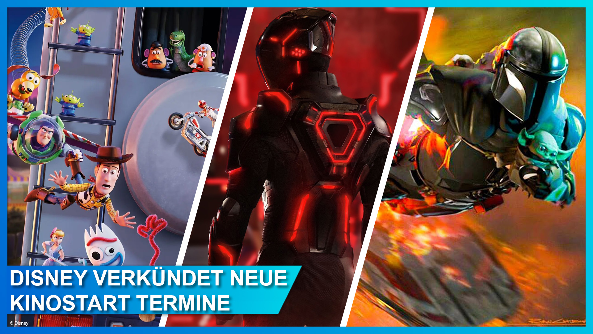 Disney Filme bekommen neue Kinostarttermine ab 2025 z.B. TRON: Ares, Toy Story 5, Vaiana, Star Wars: The Mandalorian & Grogu