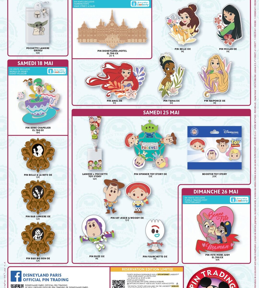 Disney Pins Disneyland Paris Mai 2024