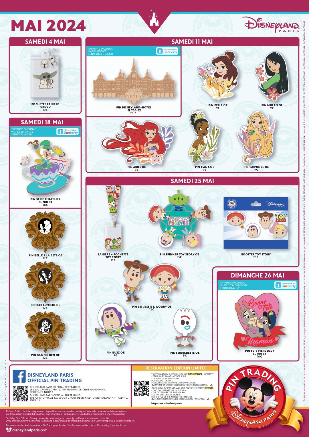 Disney Pins Disneyland Paris Mai 2024