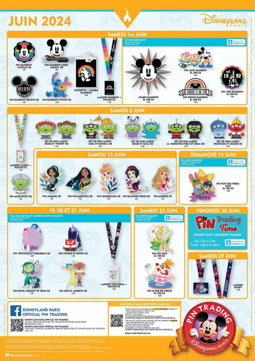 Disney Pins Juni 2024 Disneyland Paris