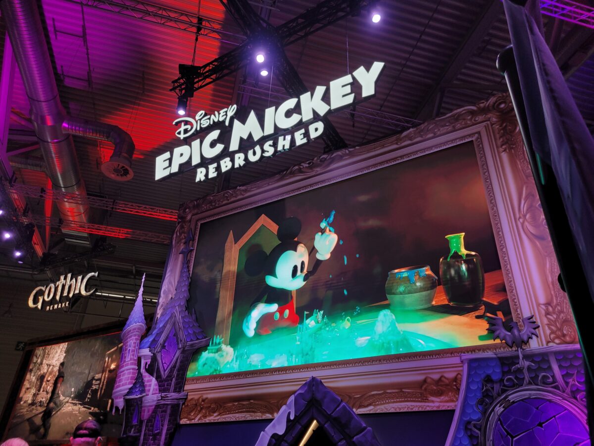 Purple Lamp Studios und THQ Nordic haben auf der gamescom 2024 in Köln eine riesigen Bereich zu Epic Mickey Rebrushed inkl Dunkelröschenschloss und Demostationen präsentiert.