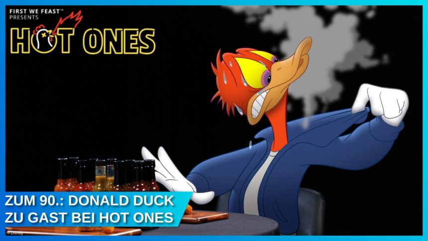 Donald Duck zu Gast bei Hot Ones – exklusives 2D-animiertes Interview-Special zum 90. Jubiläum