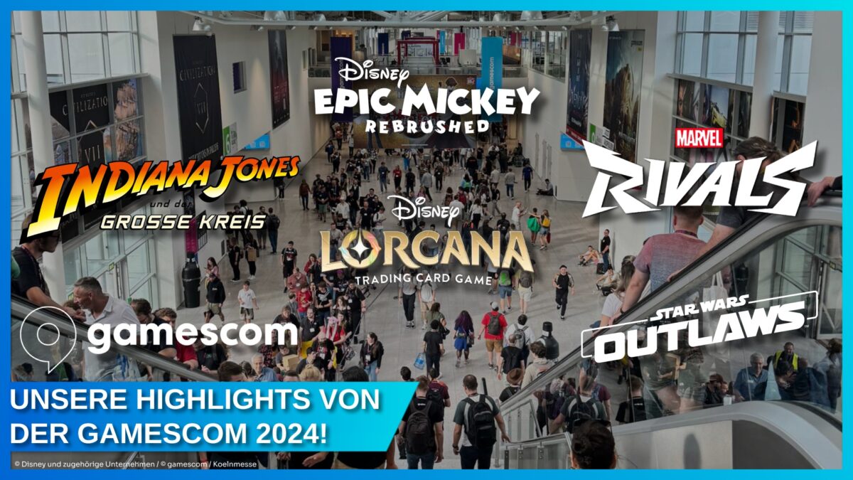 Gamescom 2024 in Köln: Unsere Videogame Highlights von Disney Epic Mickey, Indiana Jones und der große Kreis, Marvel Rivals, Star Wars Outlaws bis hin zum Trading Card Game Disney Lorcana von Ravensburger