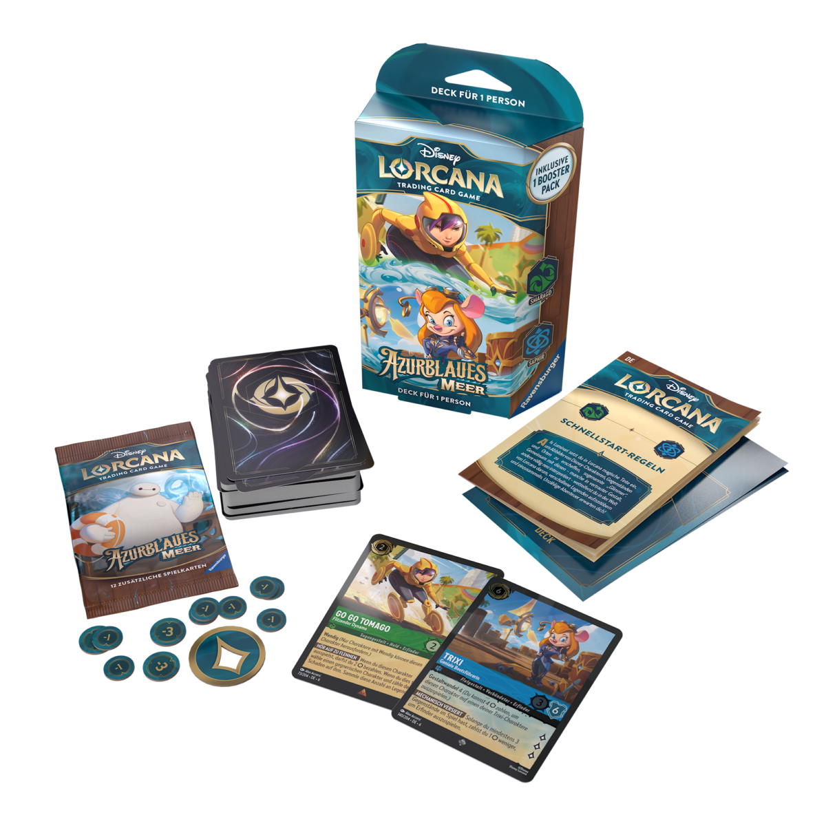Disney Lorcana: Azurblaues Meer Start Deck Go Go Tomago / Trixi