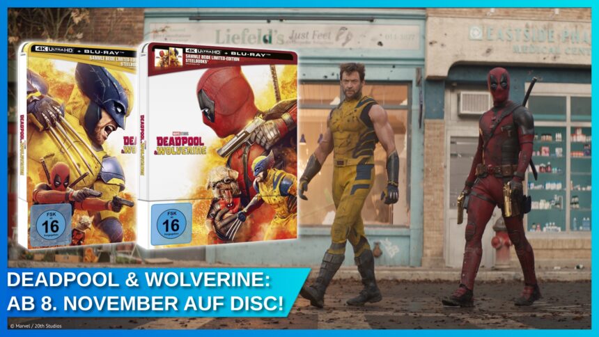 Marvel Studios’ Deadpool & Wolverine ab 8. November im 4K UHD Steelbook und auf Blu-ray und DVD – jetzt vorbestellen!
