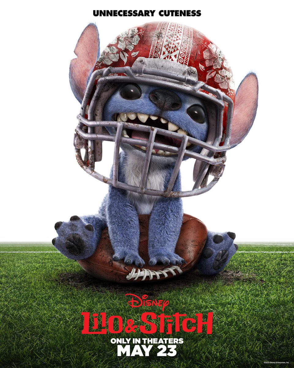 Super Bowl Poster mit Stitch als Quarterback