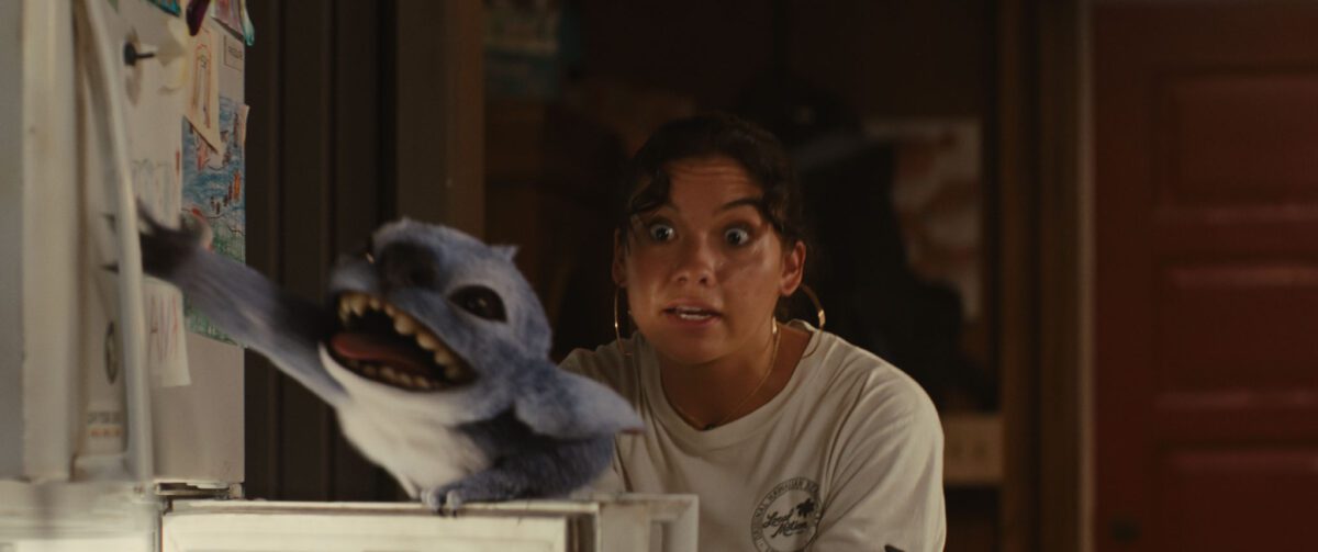 (L-R) Stitch and Sydney Agudong as Nani in Disney’s live-action LILO & STITCH. Photo courtesy of Disney. © 2025 Disney Enterprises Inc. All Rights Reserved.