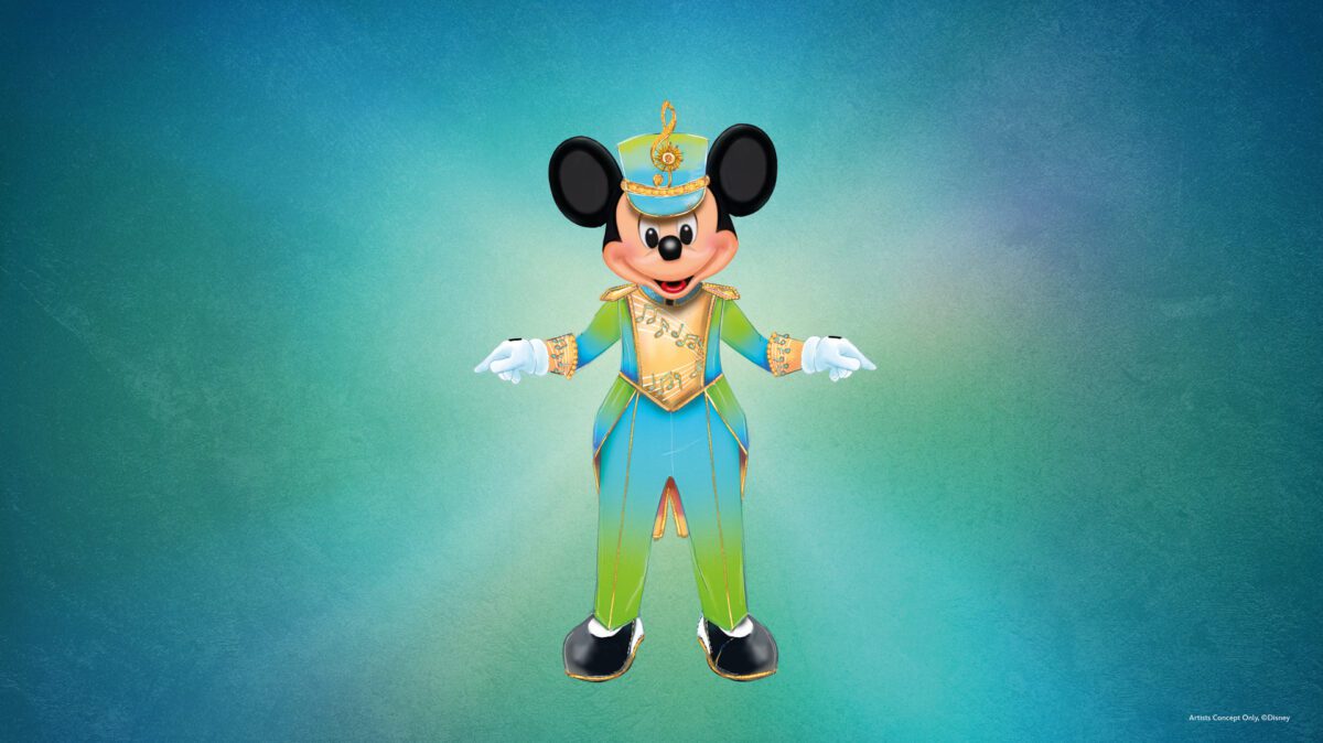Micky Maus in seinem neuen Outfit exklusiv für das Disney Music Festival in Frankreich