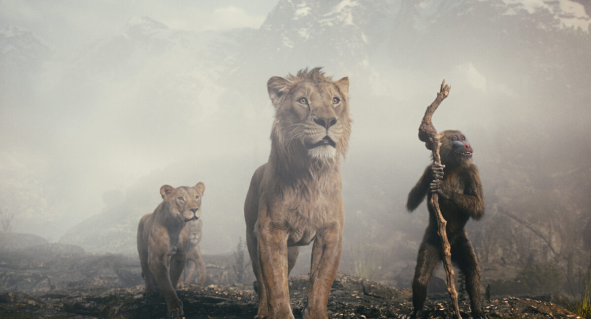 Mufasa, Sarabi und Rafiki in Mufasa: Der König der Löwen