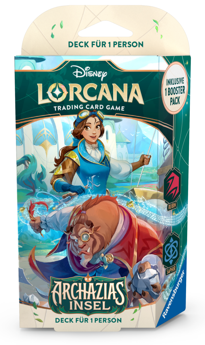 Disney Lorcana: Archazias Insel - Starter-Set Rubin und Saphir Karten - mit Belle und dem Biest