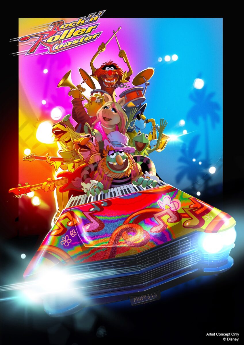 Rock'n'Roller Coaster mit den Muppets Kermit und Miss Piggy