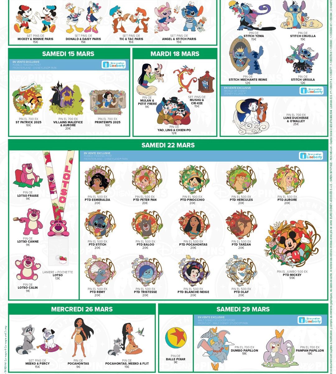 Disneyland Paris Pin Neuheiten März 2025