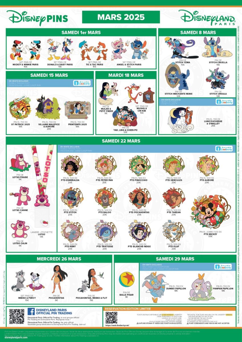 Disneyland Paris Disney Pins Neuheiten März 2025