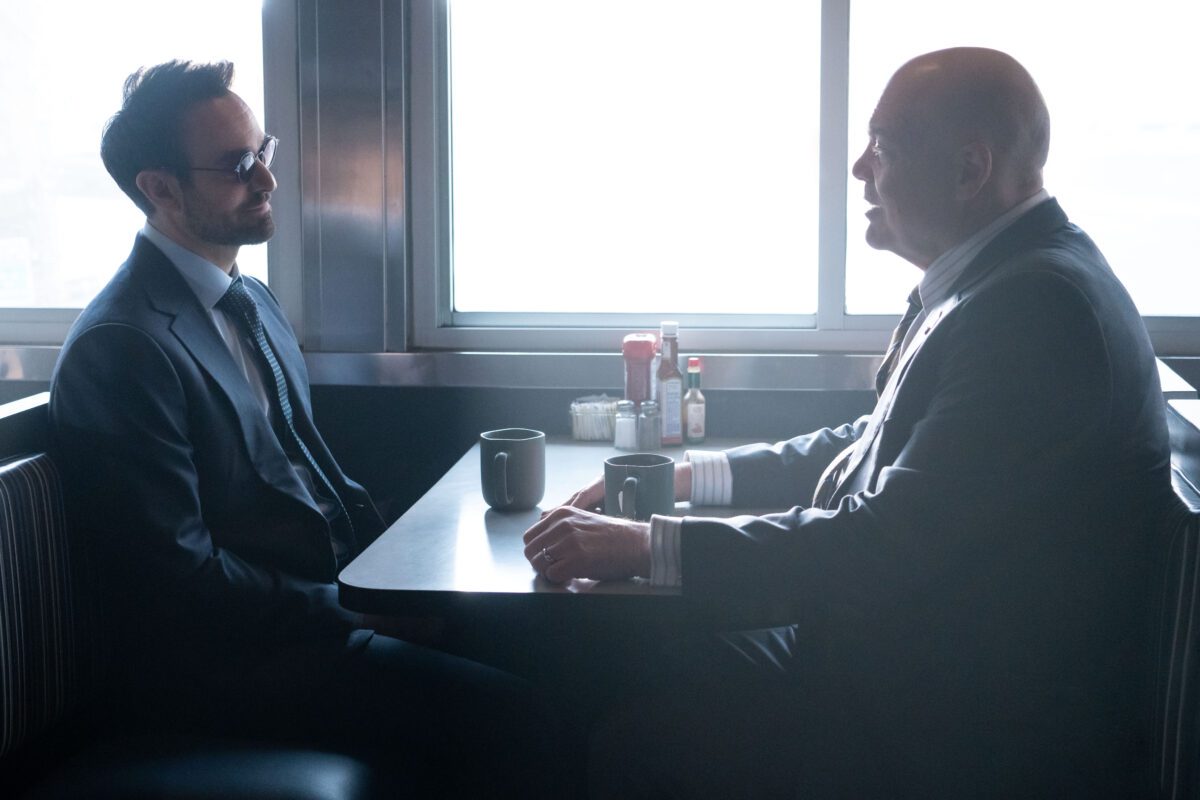 Charlie Cox als Matt Murdock / Daredevil und Vincent D'Onofrio als Wilson Fisk / Kingpin in der neuen Disney+ Serie Daredevil: Born Again von Marvel Television